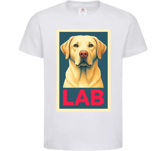 Детская футболка LAB лабрадор Белый фото