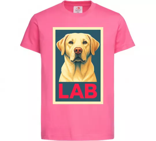 Детская футболка LAB лабрадор Ярко-розовый фото