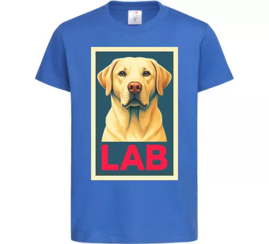 Детская футболка LAB лабрадор Ярко-синий фото
