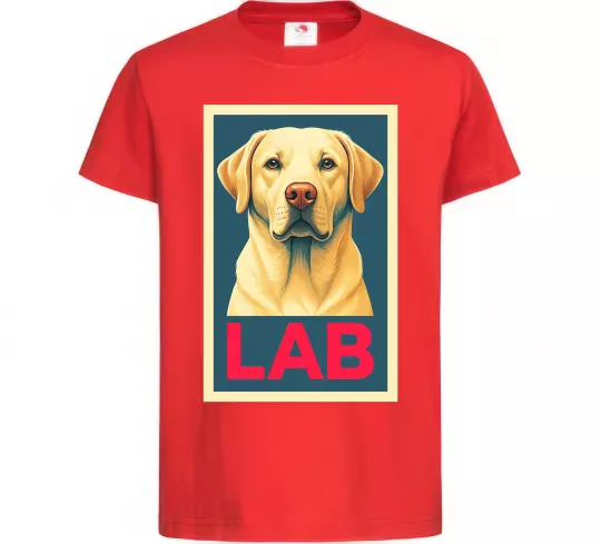 Детская футболка LAB лабрадор Красный фото