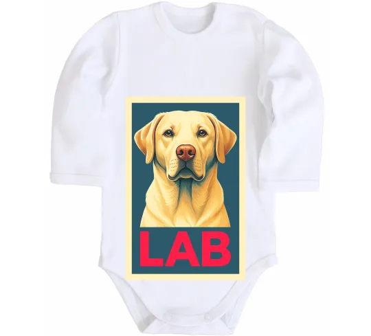 Дитячий бодік LAB лабрадор Білий фото