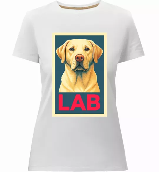 Женская премиум футболка LAB лабрадор Белый фото