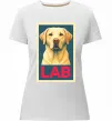 Женская премиум футболка LAB лабрадор Белый фото