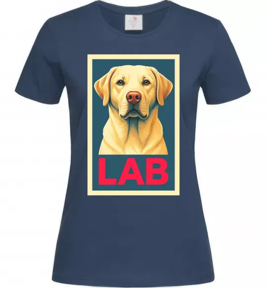 Женская футболка LAB лабрадор Темно-синий фото