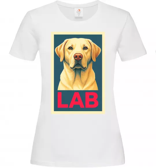 Женская футболка LAB лабрадор Белый фото