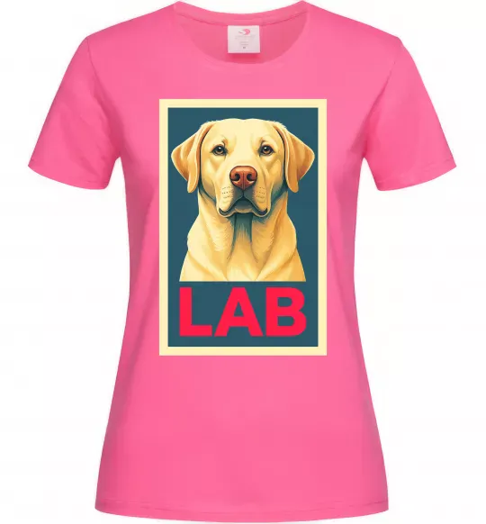 Женская футболка LAB лабрадор Ярко-розовый фото