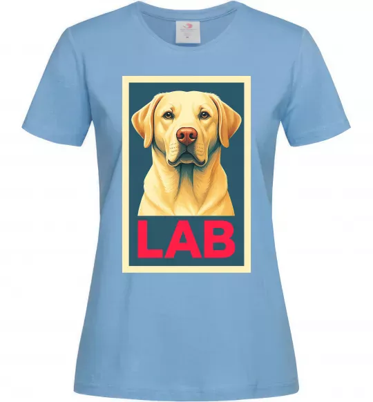 Женская футболка LAB лабрадор Голубой фото