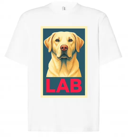 Футболка Оверсайз LAB лабрадор Белый фото