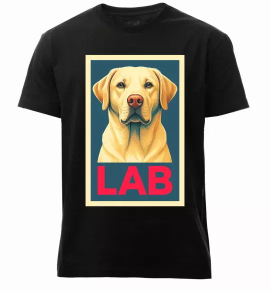 Мужская премиум футболка LAB лабрадор Черный фото