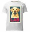 Мужская премиум футболка LAB лабрадор Белый фото