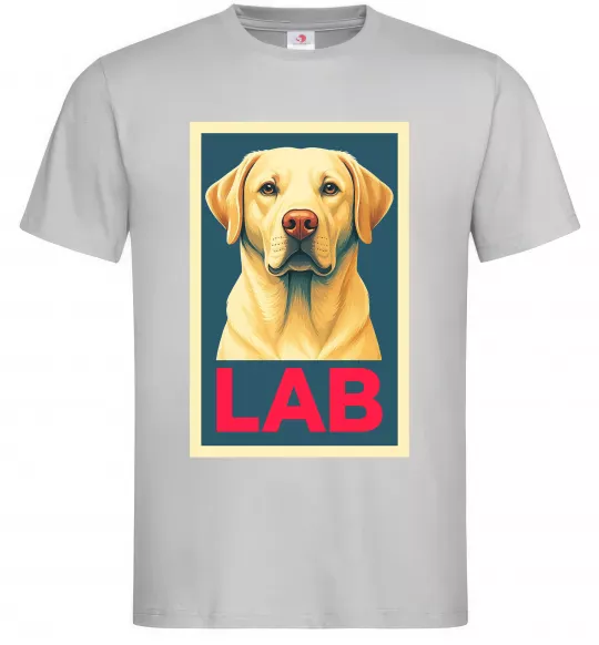 Мужская футболка LAB лабрадор Серый фото