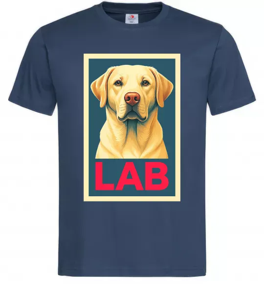 Мужская футболка LAB лабрадор Темно-синий фото