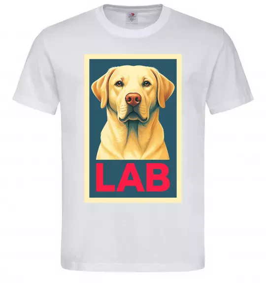 Мужская футболка LAB лабрадор Белый фото