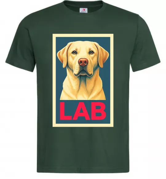 Мужская футболка LAB лабрадор Темно-зеленый фото