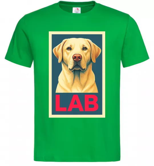 Мужская футболка LAB лабрадор Зеленый фото
