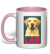 Чашка с цветной ручкой LAB лабрадор Нежно розовый фото