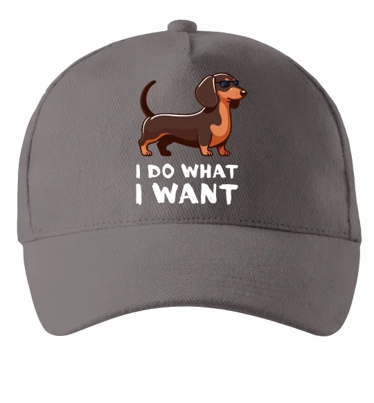 Кепка Такса I do what I want Сірий фото