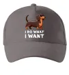 Кепка Такса I do what I want Сірий фото
