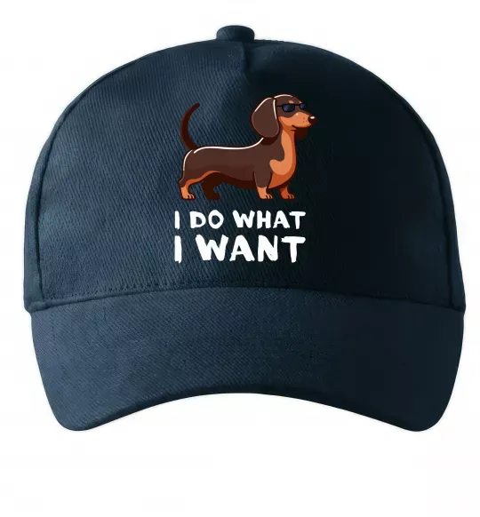 Кепка Такса I do what I want Темно-синий фото