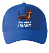 Кепка Такса I do what I want Ярко-синий фото