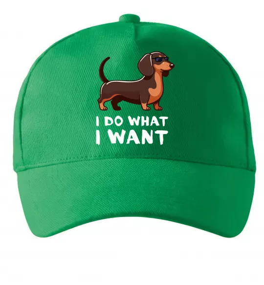 Кепка Такса I do what I want Зеленый фото