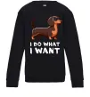 Детский Свитшот Такса I do what I want Черный фото