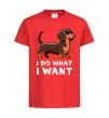 Детская футболка Такса I do what I want Красный фото