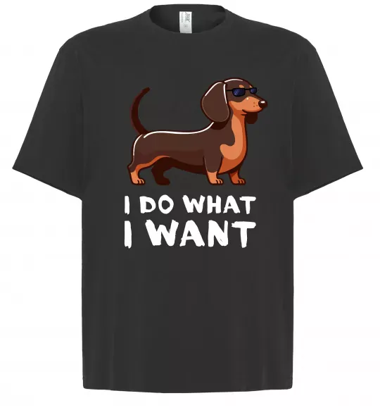 Футболка Оверсайз Такса I do what I want Черный фото