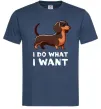 Мужская футболка Такса I do what I want Темно-синий фото