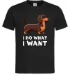 Мужская футболка Такса I do what I want Черный фото