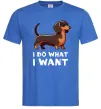 Мужская футболка Такса I do what I want Ярко-синий фото