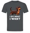 Мужская футболка Такса I do what I want Графит фото