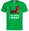 Мужская футболка Такса I do what I want Зеленый фото
