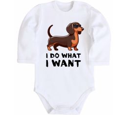Детский боди Такса I do what I want