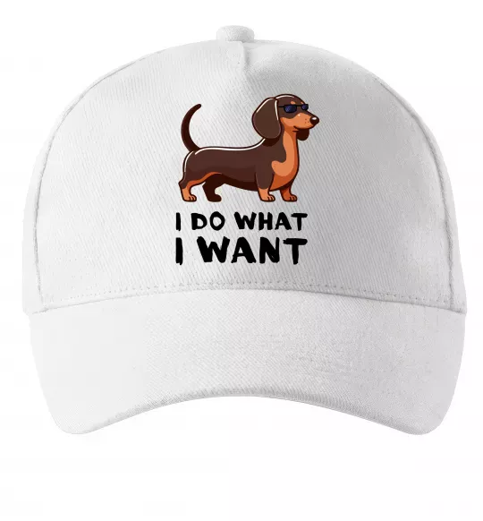 Кепка Такса I do what I want Белый фото