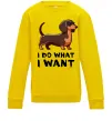 Детский Свитшот Такса I do what I want Солнечно желтый фото
