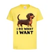 Детская футболка Такса I do what I want Лимонный фото