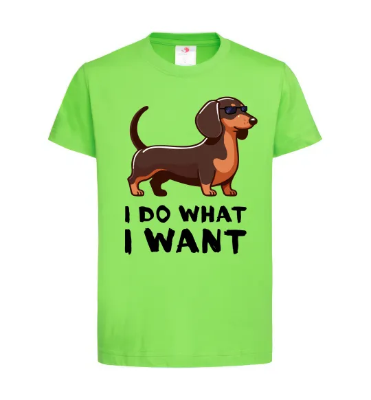 Детская футболка Такса I do what I want Лаймовый фото