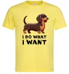 Мужская футболка Такса I do what I want Лимонный фото