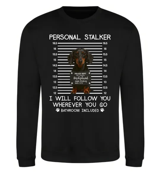 Свитшот Такса Personal Stalker Черный фото