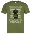 Мужская футболка Такса Personal Stalker Оливковый фото