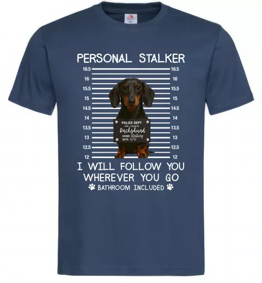 Мужская футболка Такса Personal Stalker Темно-синий фото
