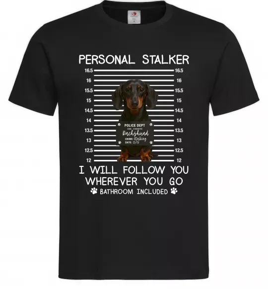 Мужская футболка Такса Personal Stalker Черный фото