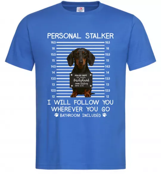 Мужская футболка Такса Personal Stalker Ярко-синий фото