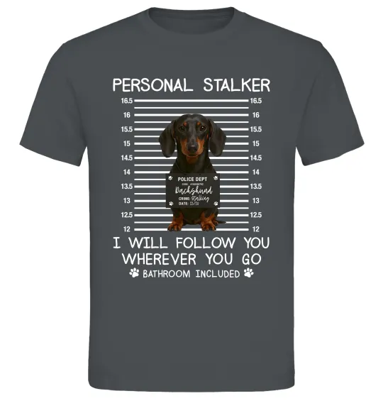 Мужская футболка Такса Personal Stalker Графит фото