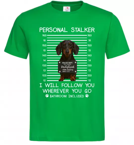 Мужская футболка Такса Personal Stalker Зеленый фото