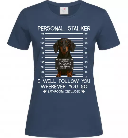 Женская футболка Такса Personal Stalker Темно-синий фото