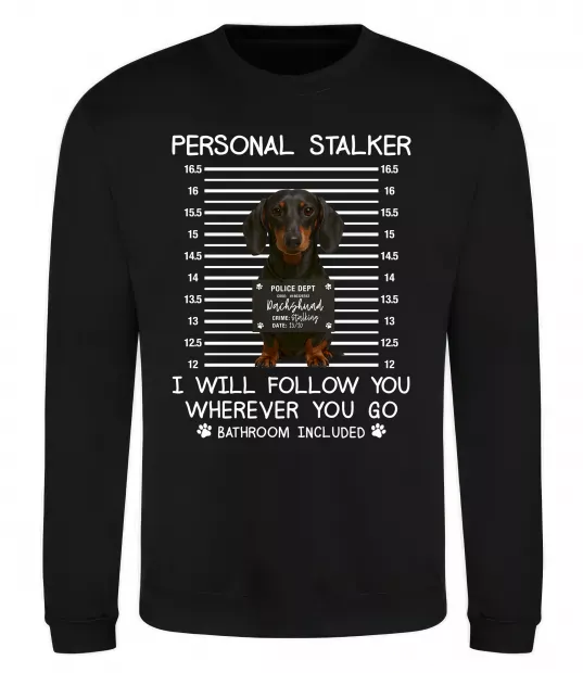 Світшот Такса Personal Stalker Чорний фото