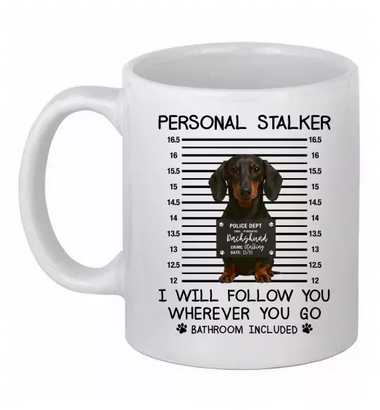 Чашка керамическая Такса Personal Stalker Белый фото