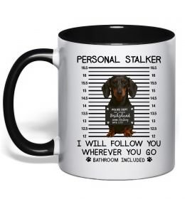 Чашка с цветной ручкой Такса Personal Stalker